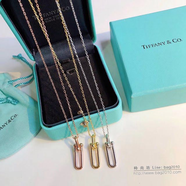 Tiffany純銀飾品 蒂芙尼女士專櫃爆款關節大小環光面項鏈  zgt1681